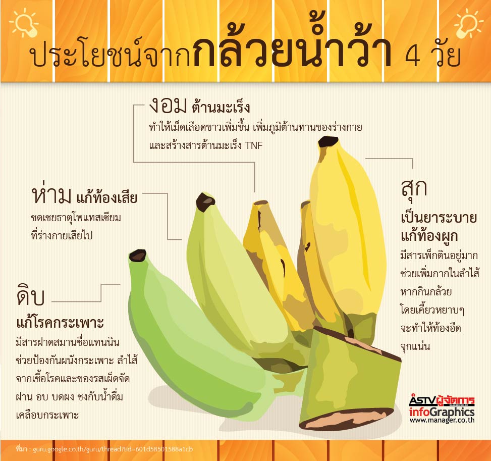 ประโยชน์จากกล้วยน้ำว้า 4 วัย